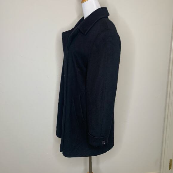 Larry Levine Black Vintage Double Breasted Wool Peacoat Coat Sz 10 - Picture 4 of 9